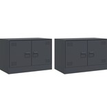 VidaXL Tv-meubelen 2 st 67x39x44 cm staal antracietkleurig