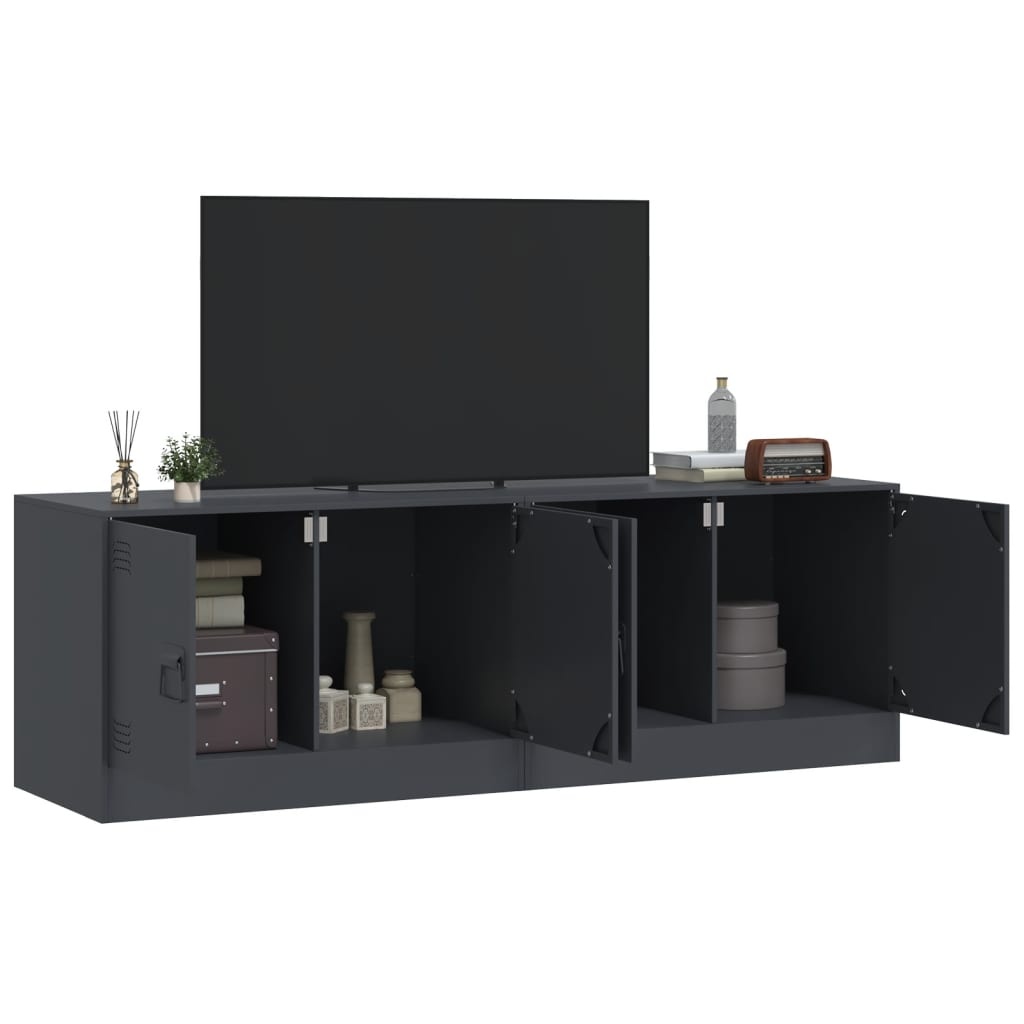 VidaXL Tv-meubelen 2 st 67x39x44 cm staal antracietkleurig