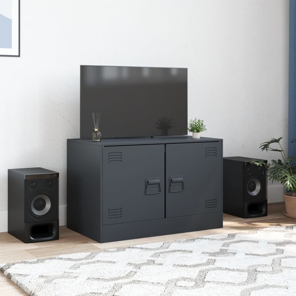 VidaXL Tv-meubel 67x39x44 cm staal antracietkleurig