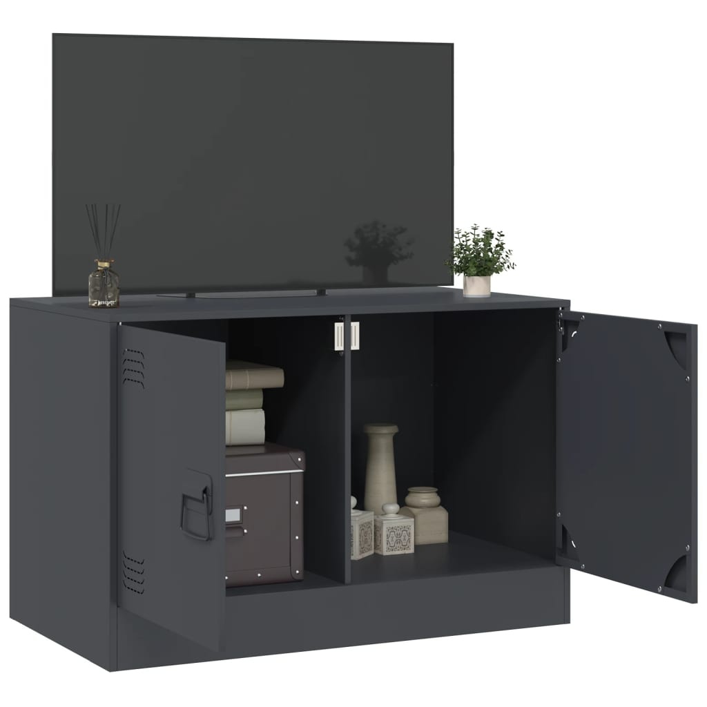 VidaXL Tv-meubel 67x39x44 cm staal antracietkleurig