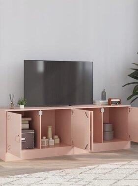 VidaXL Tv-meubelen 2 st 67x39x44 cm staal roze