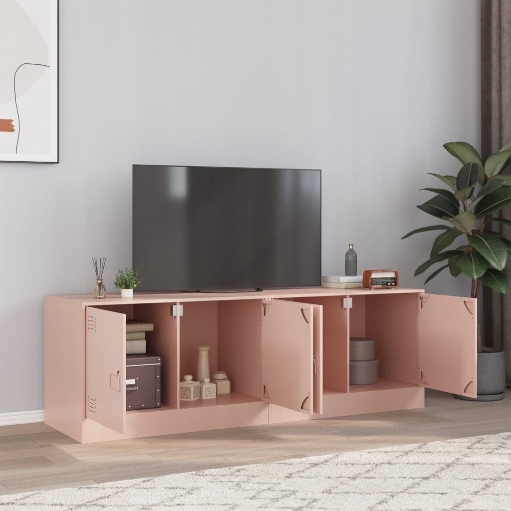 VidaXL Tv-meubelen 2 st 67x39x44 cm staal roze