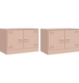 VidaXL Tv-meubelen 2 st 67x39x44 cm staal roze