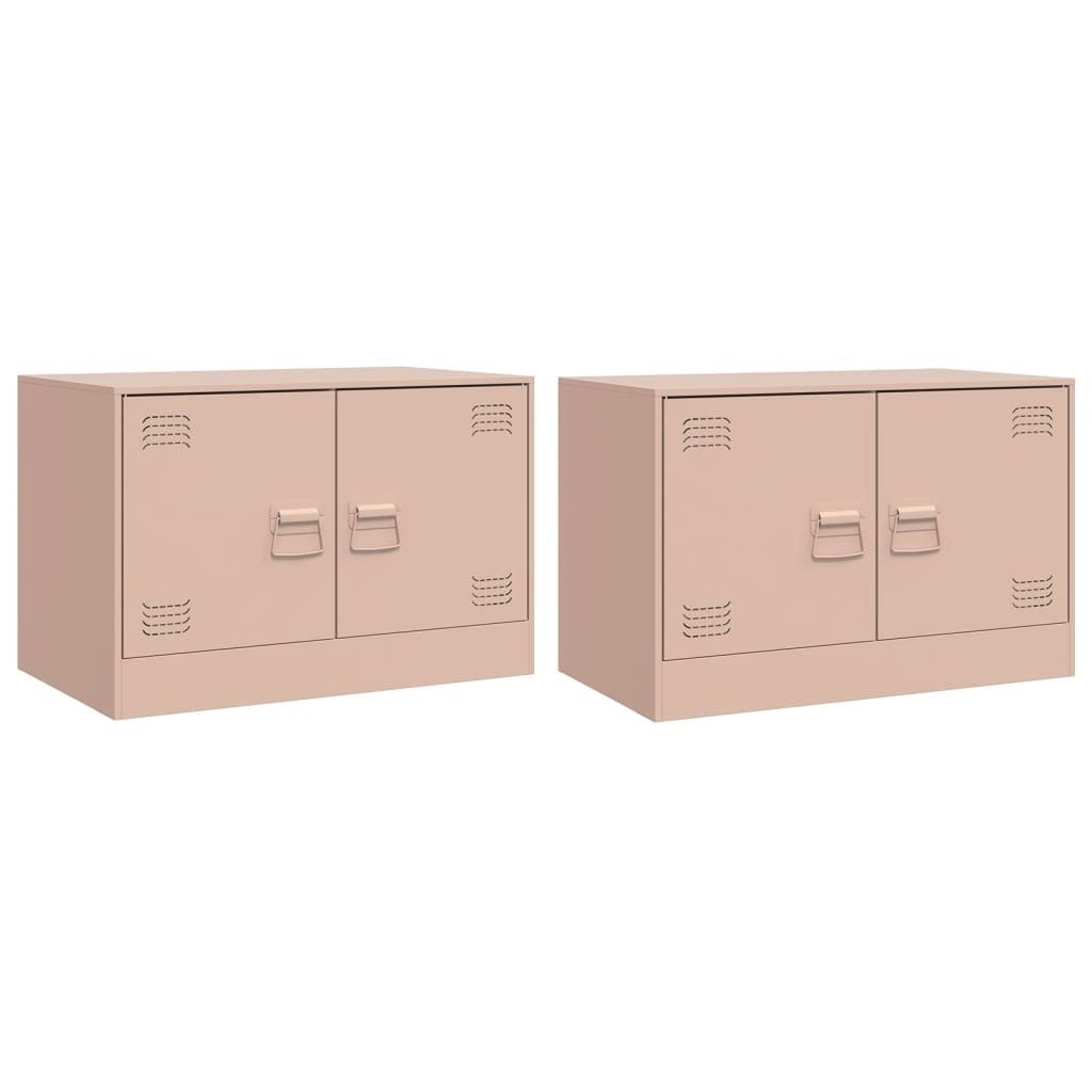 VidaXL Tv-meubelen 2 st 67x39x44 cm staal roze