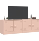 VidaXL Tv-meubelen 2 st 67x39x44 cm staal roze