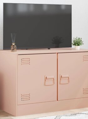 VidaXL Tv-meubel 67x39x44 cm staal roze