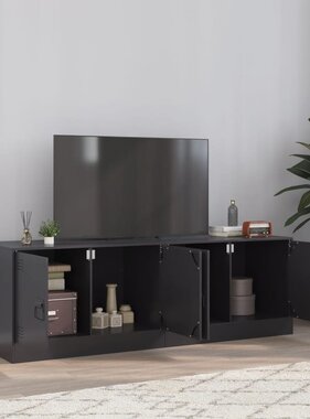 VidaXL Tv-meubelen 2 st 67x39x44 cm staal zwart