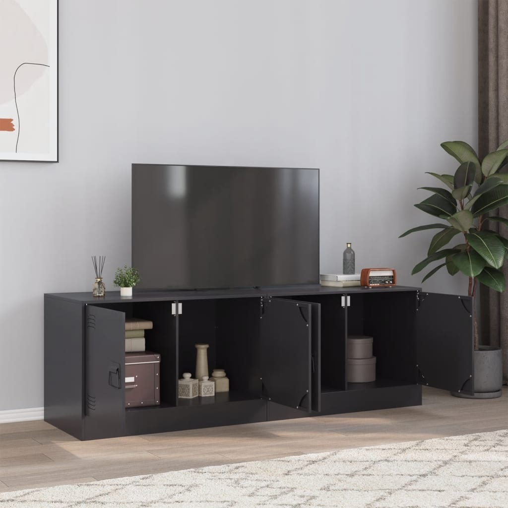 VidaXL Tv-meubelen 2 st 67x39x44 cm staal zwart