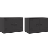 VidaXL Tv-meubelen 2 st 67x39x44 cm staal zwart