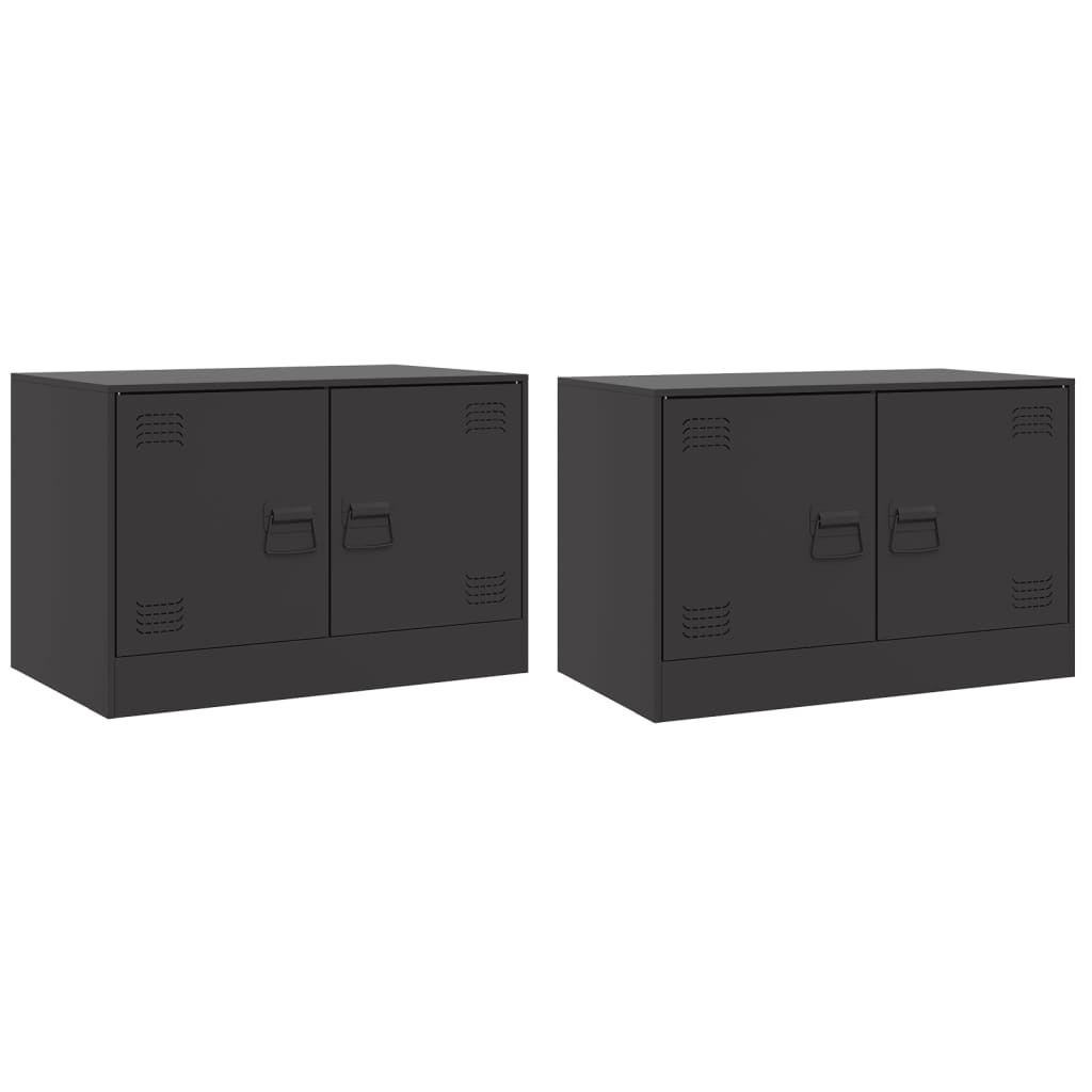 VidaXL Tv-meubelen 2 st 67x39x44 cm staal zwart