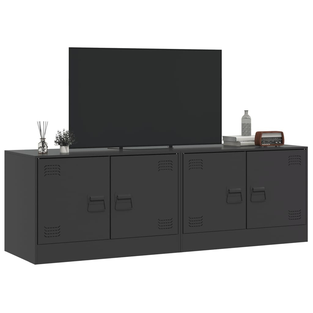 VidaXL Tv-meubelen 2 st 67x39x44 cm staal zwart
