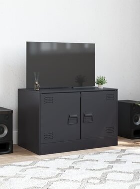 VidaXL Tv-meubel 67x39x44 cm staal zwart