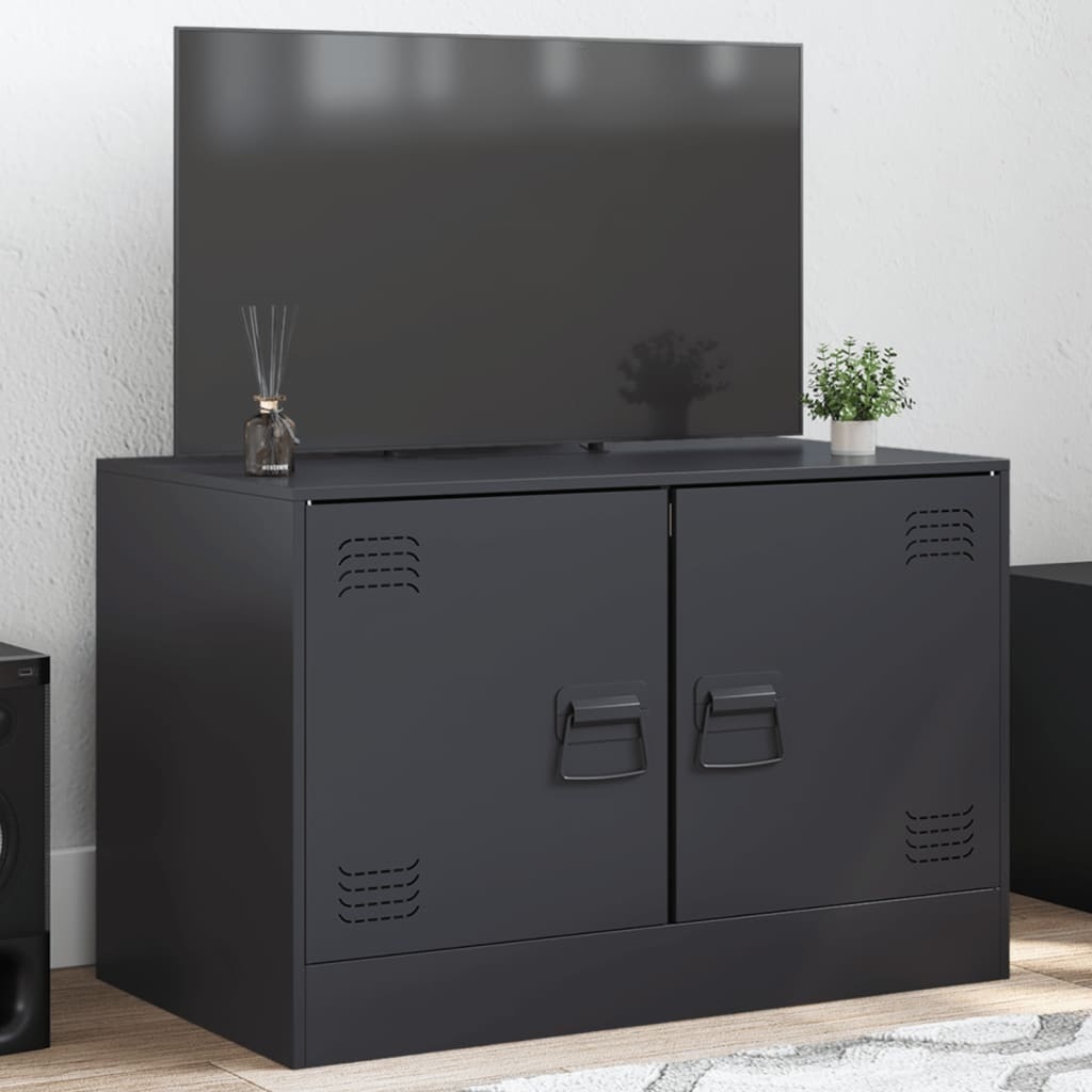 VidaXL Tv-meubel 67x39x44 cm staal zwart