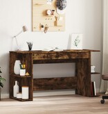 VidaXL Bureau 140x50x75 cm bewerkt hout gerookt eikenkleurig