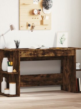 VidaXL Bureau 140x50x75 cm bewerkt hout gerookt eikenkleurig