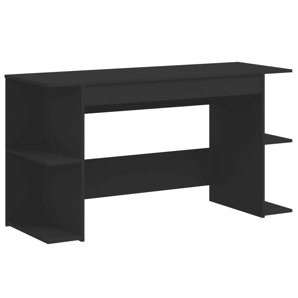 VidaXL Bureau 140x50x75 cm bewerkt hout zwart