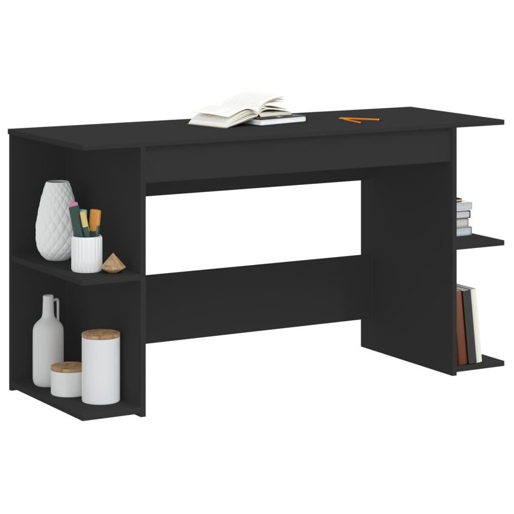 VidaXL Bureau 140x50x75 cm bewerkt hout zwart