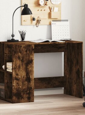 VidaXL Bureau 102x50x75 cm bewerkt hout gerookt eikenkleurig