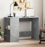 VidaXL Bureau 102x50x75 cm bewerkt hout betongrijs