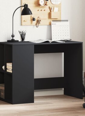 VidaXL Bureau 102x50x75 cm bewerkt hout zwart