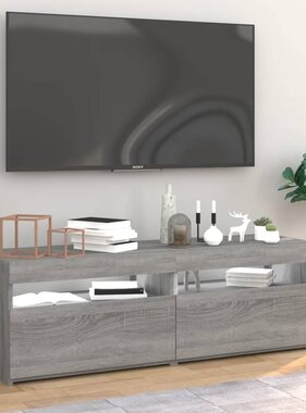 VidaXL Tv-meubels 2 st met LED-verlichting 60x35x40 cm grijs sonoma