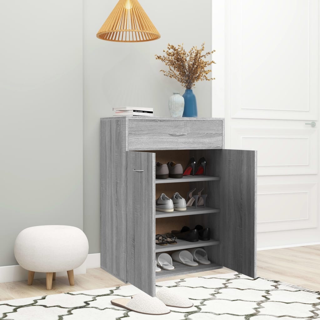 VidaXL Schoenenkast 60x35x84 cm bewerkt hout grijs sonoma