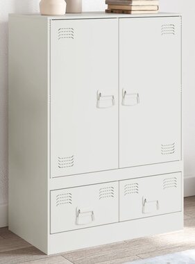 VidaXL Hoge kast 67x39x95 cm staal wit