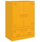 VidaXL Hoge kast 67x39x95 cm staal mosterdgeel