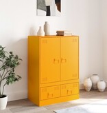 VidaXL Hoge kast 67x39x95 cm staal mosterdgeel