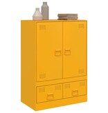 VidaXL Hoge kast 67x39x95 cm staal mosterdgeel
