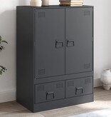 VidaXL Hoge kast 67x39x95 cm staal antracietkleurig