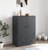 VidaXL Hoge kast 67x39x95 cm staal antracietkleurig