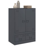 VidaXL Hoge kast 67x39x95 cm staal antracietkleurig