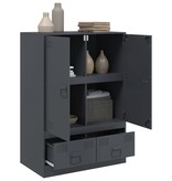 VidaXL Hoge kast 67x39x95 cm staal antracietkleurig