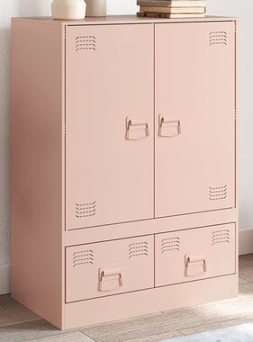 VidaXL Hoge kast 67x39x95 cm staal roze