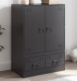 VidaXL Hoge kast 67x39x95 cm staal zwart