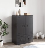 VidaXL Hoge kast 67x39x95 cm staal zwart