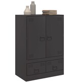 VidaXL Hoge kast 67x39x95 cm staal zwart