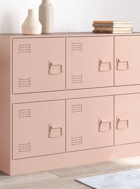 VidaXL Dressoir 99x39x73 cm staal roze