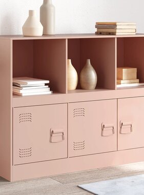 VidaXL Dressoir 99x39x73 cm staal roze