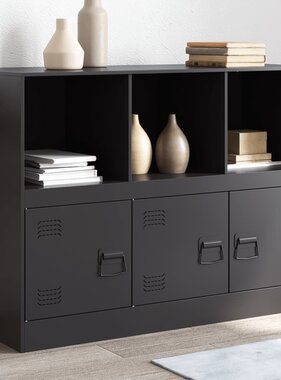 VidaXL Dressoir 99x39x73 cm staal zwart