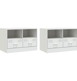 VidaXL Tv-meubelen 2 st 67x39x44 cm staal wit