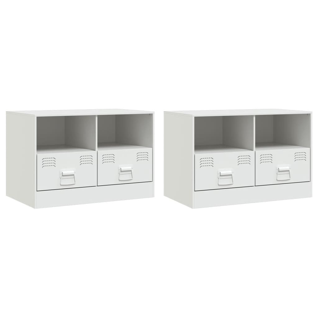 VidaXL Tv-meubelen 2 st 67x39x44 cm staal wit