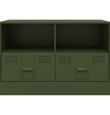 VidaXL Nachtkastjes 2 st 67x39x44 cm staal olijfgroen