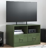 VidaXL Tv-meubel 67x39x44 cm staal olijfgroen