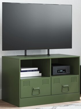 VidaXL Tv-meubel 67x39x44 cm staal olijfgroen
