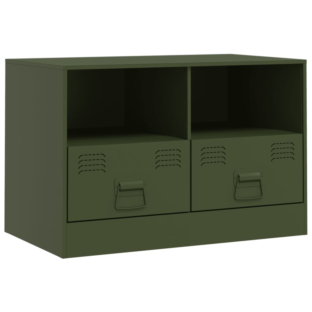 VidaXL Tv-meubel 67x39x44 cm staal olijfgroen