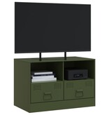 VidaXL Tv-meubel 67x39x44 cm staal olijfgroen