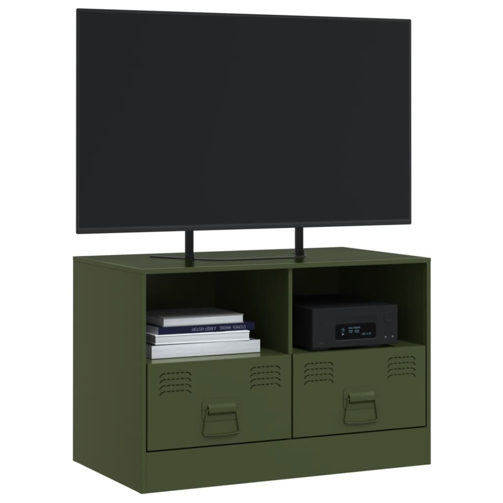VidaXL Tv-meubel 67x39x44 cm staal olijfgroen