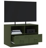 VidaXL Tv-meubel 67x39x44 cm staal olijfgroen